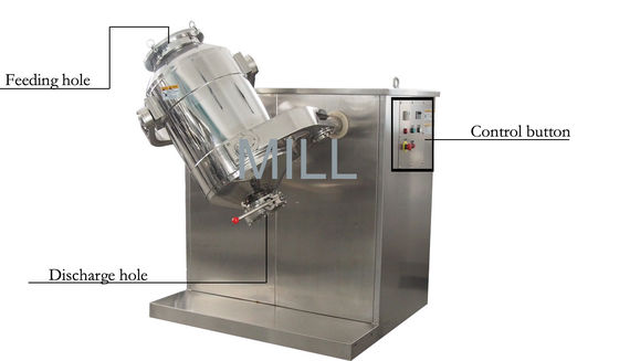 Pharmaceutical Lab 62L 15RPM 3D Powder Mixer